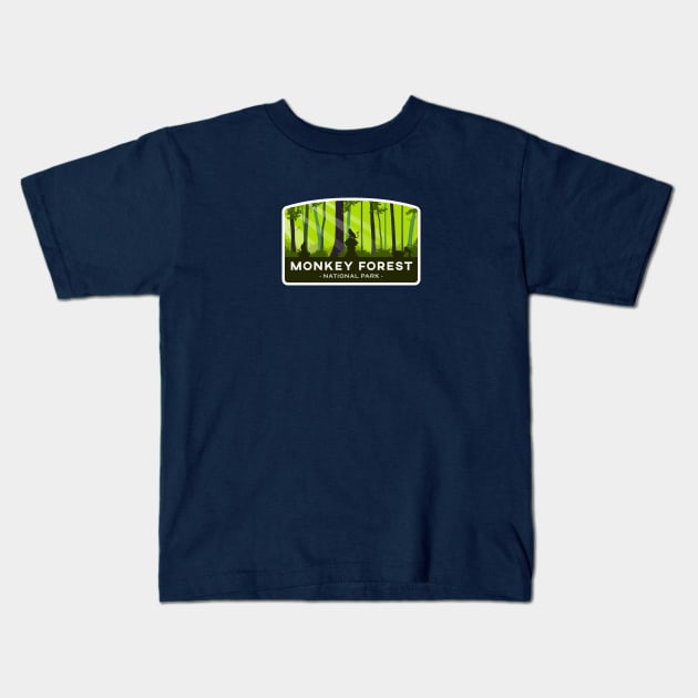 Monkey forest | National Park Kids T-Shirt by ogdsg